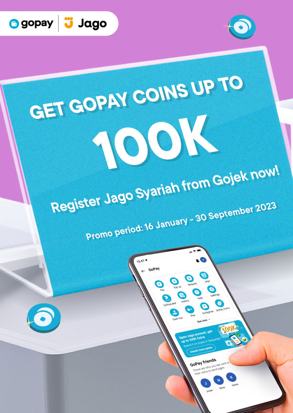 One step closer in managing expenses, paying without top-up and free admin fees! Get Bonus up to 100k Gopay Coins
