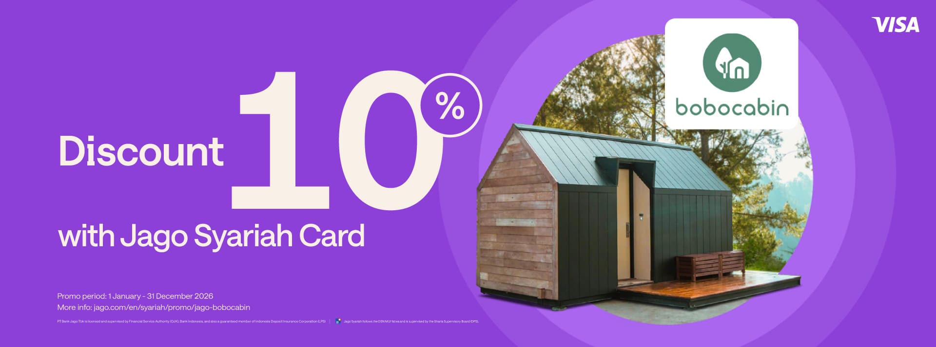 Book Bobocabin using Jago Card (Physical) to get 10% discount for glamping!