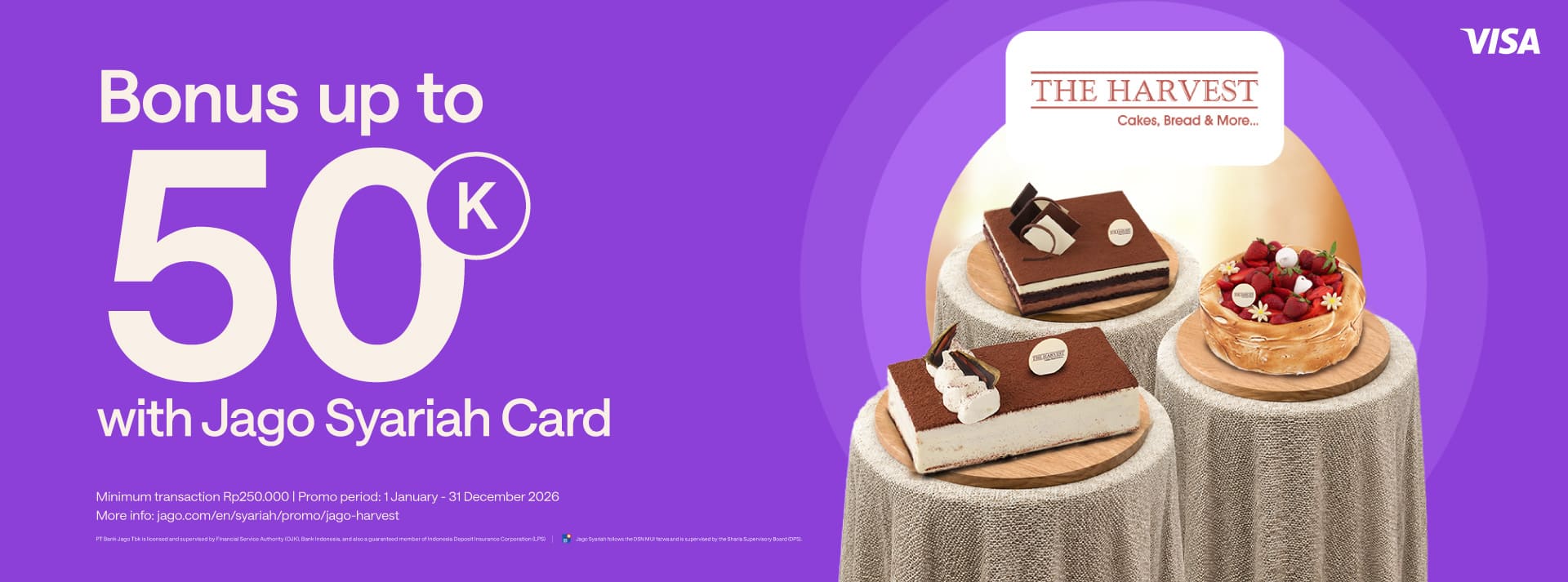 10% bonus for special cakes & hampers using Jago Card (Physical)