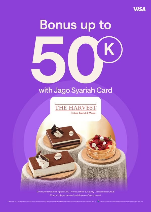 10% bonus for special cakes & hampers using Jago Card (Physical)