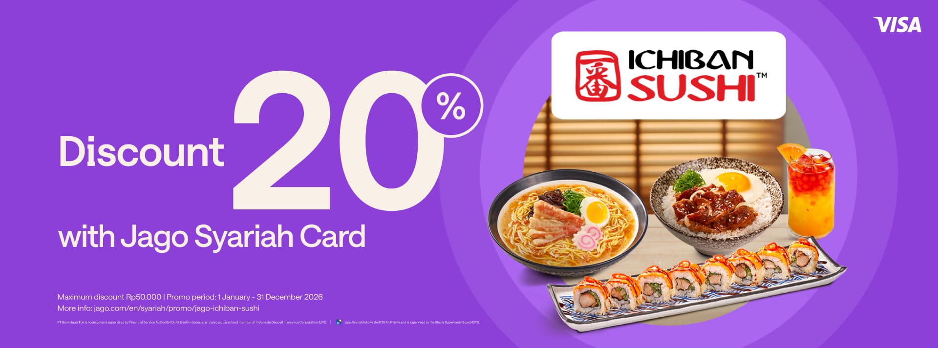 20% discount for sushi treats with Jago Card (Physical)