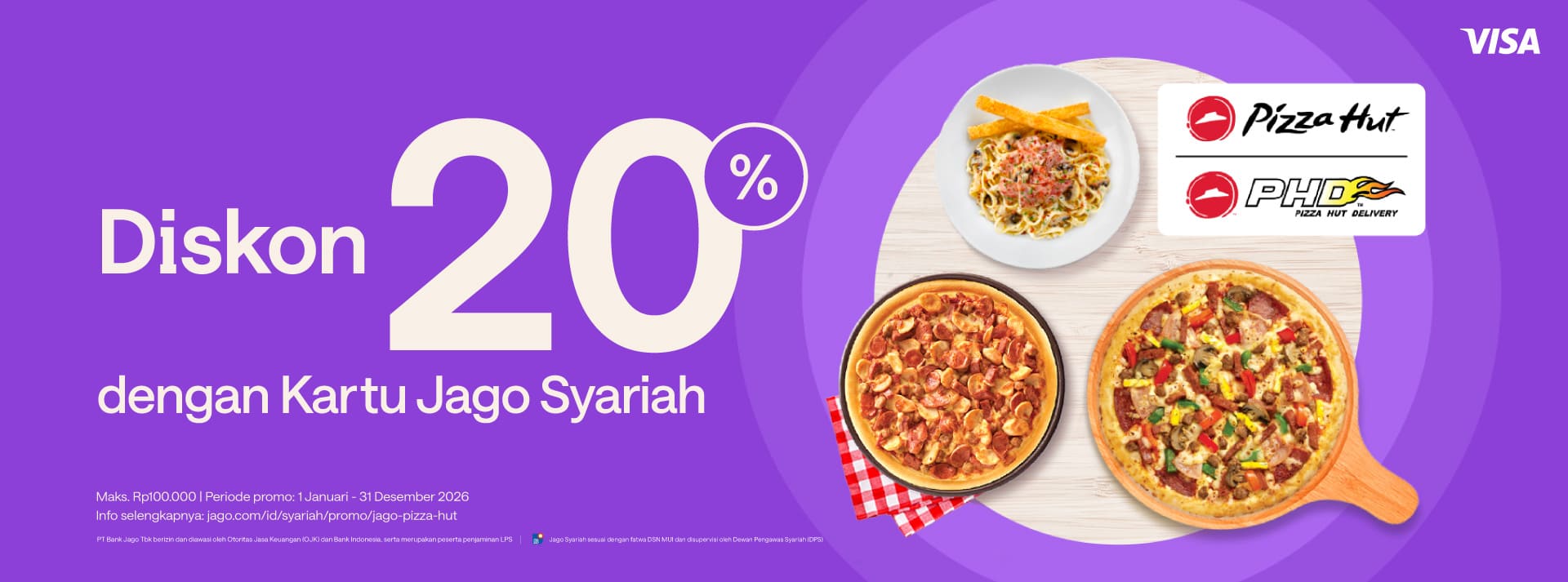 Diskon 20% jajan pizza pakai Kartu Jago (Fisik)