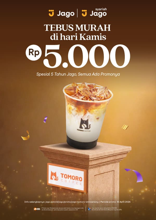 Tebus murah Tomoro Coffee dengan QRIS Jago hanya Rp5,000